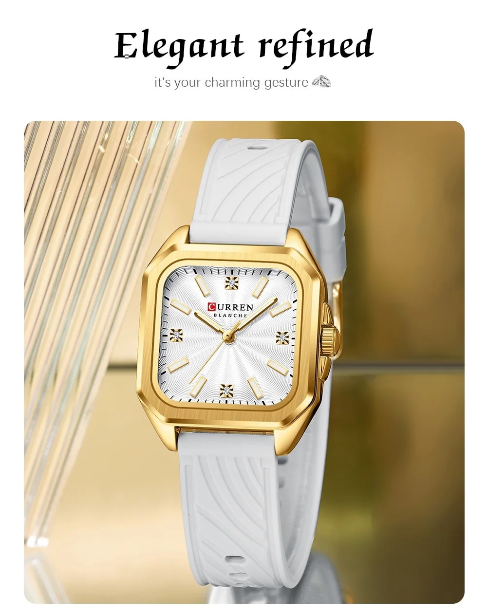 Curren Ladies Premium Square Dial Watch