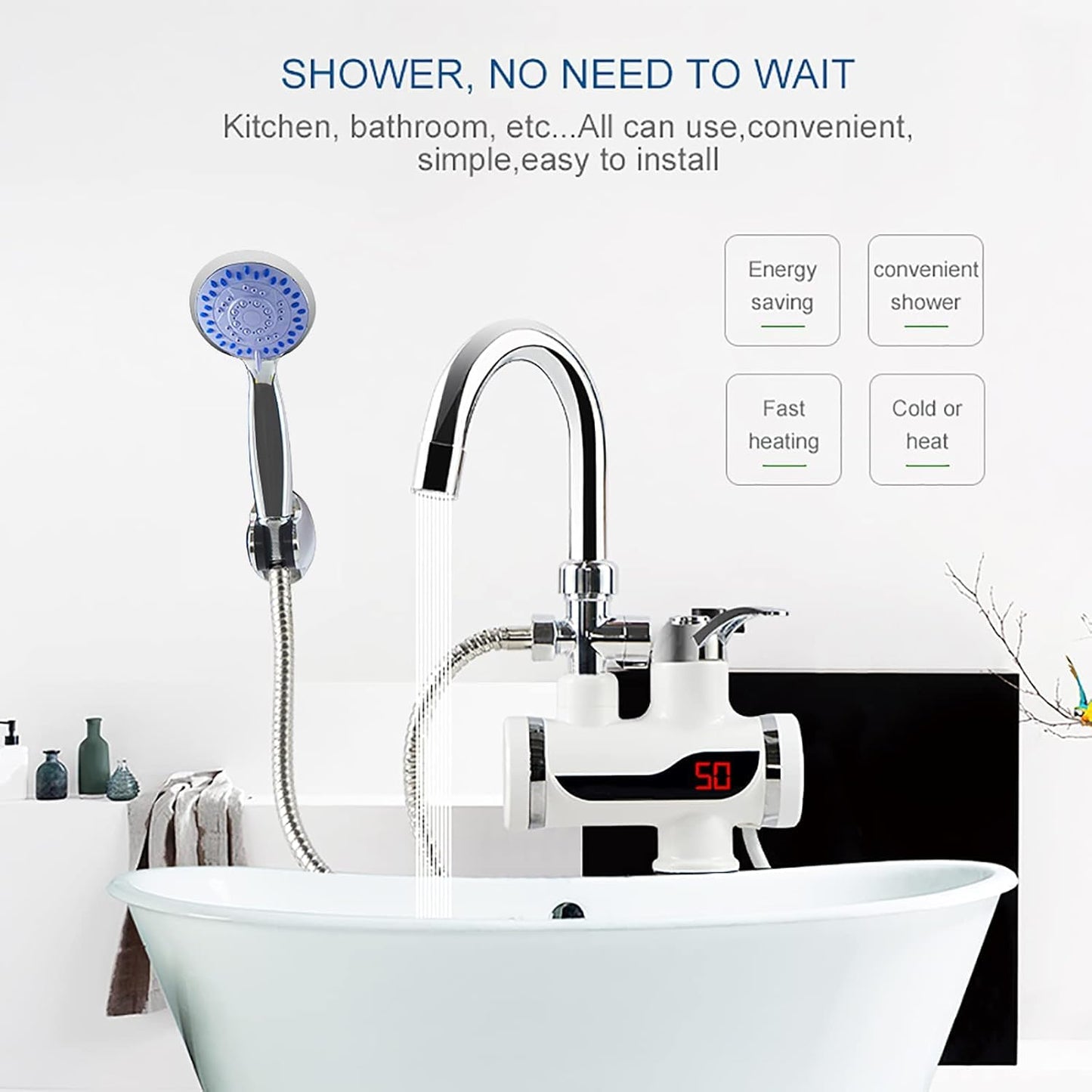 Hot Water Tap With Hand Shower